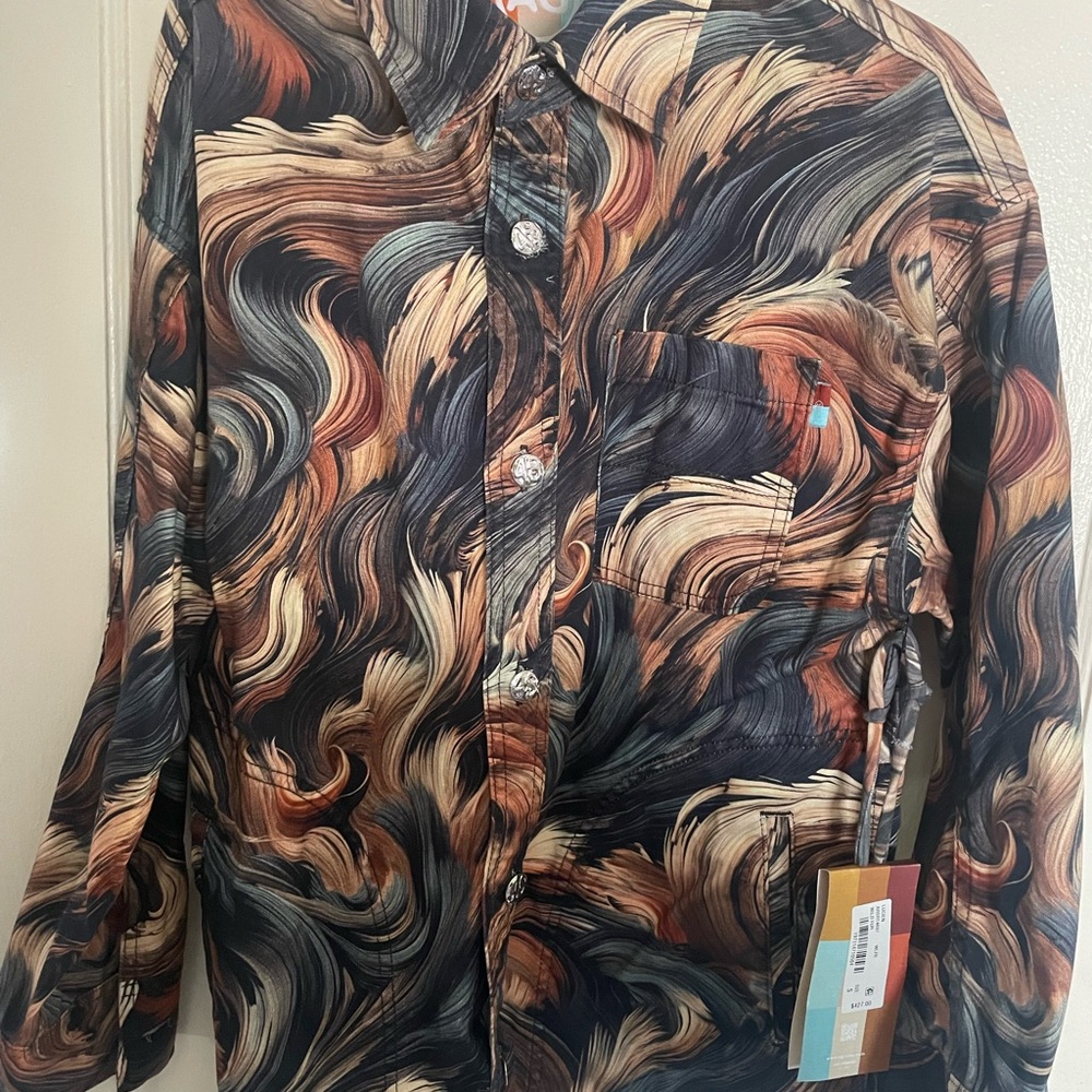 Ag Adriano Goldschmied Multicolor Swirl Casual Button Down Shirt